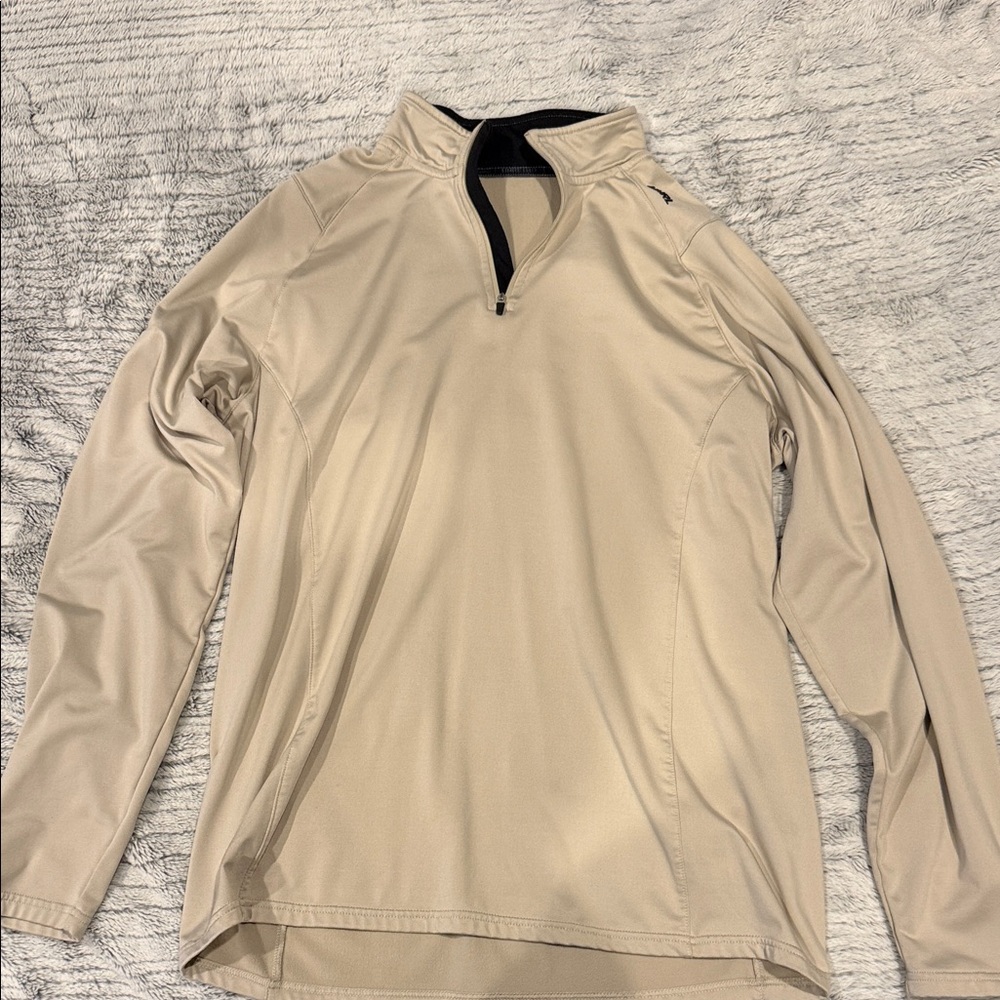 Men's Tan Quarter-Zip Pullover
